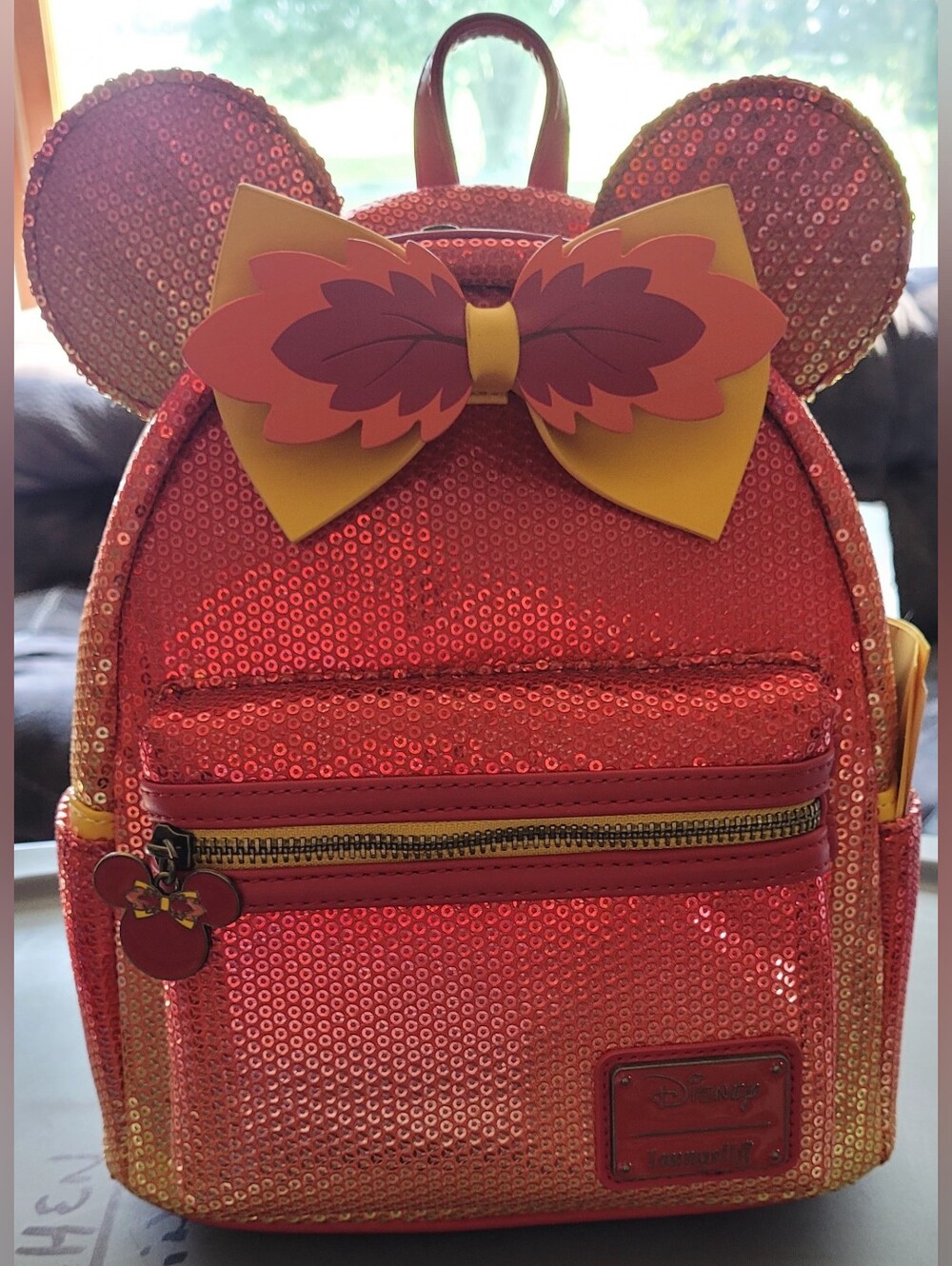 Loungefly Exclusive Disney Fall Sequin Minnie Mouse Ombre Mini Backpack